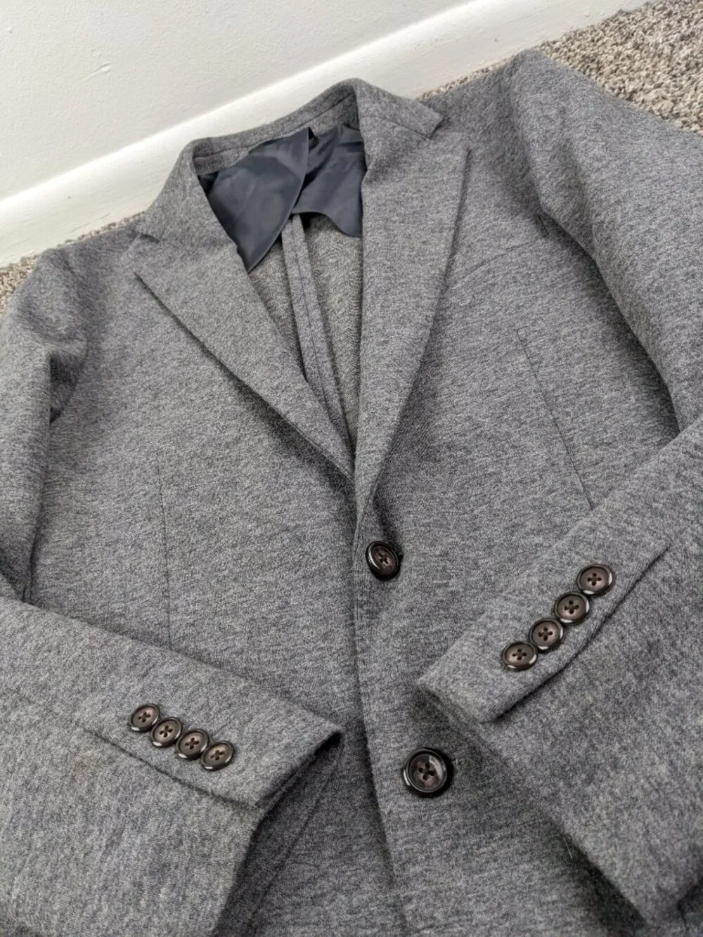 2021 J Crew Knit Blazer Sport Coat Wool Blend Unstructured Gray Mens Small AX264